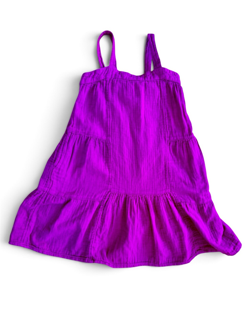 Gap kids- Magenta Tiered Spaghetti Strap Dress eith 2 front pockets
